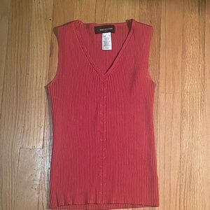 Jones New York Pink Fitted Ribbed Tank Top